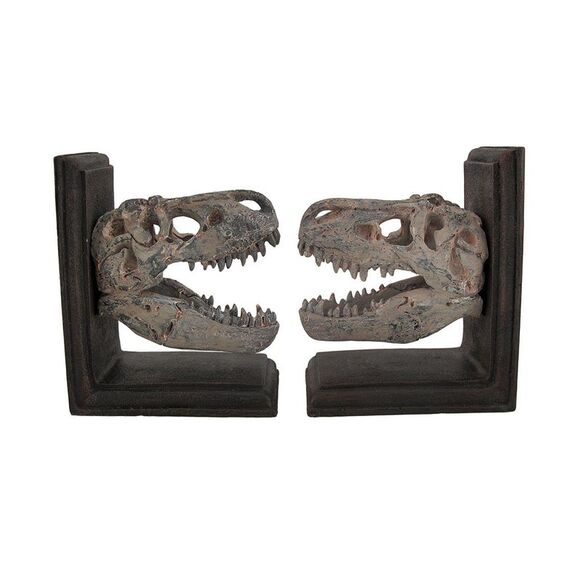 Set of 2 Tyrannosaurus Rex T-Rex Skull Bookends - Picture 4 of 4